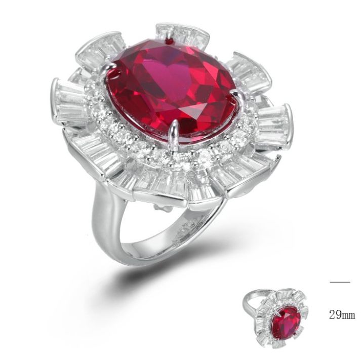 GR01416, Ladies' Moissanite Ring, S925, Rhodium Plated, White, 10.9g