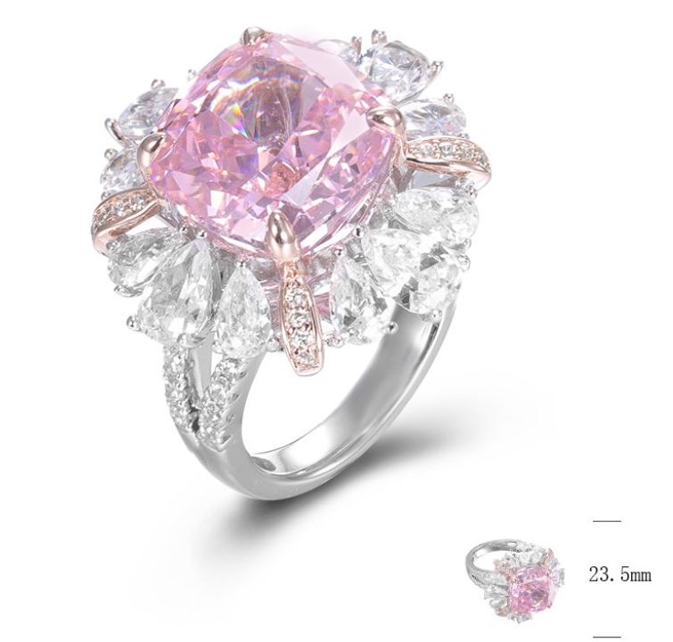 BGR01431, Ladies' Moissanite Ring, S925, Rhodium Plated, White, 8.83g