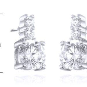 SE27903, Ladies' Moissanite Ring, S925, Rhodium Plated, White, 9g