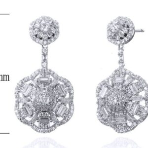 SE26885, Ladies' Moissanite Ring, S925, Rhodium Plated, White, 6.09g