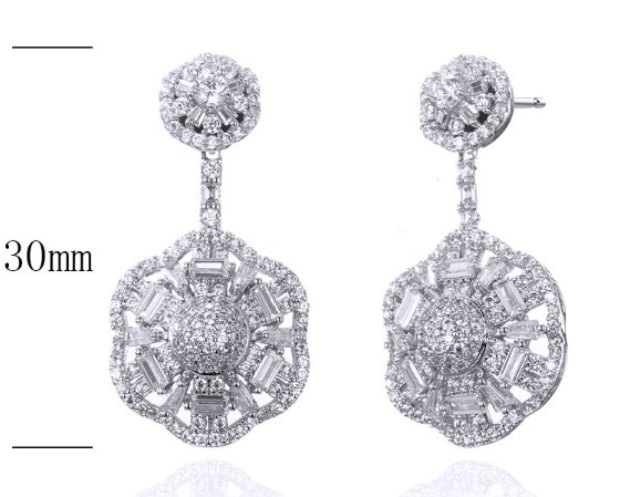 SE26885, Ladies' Moissanite Ring, S925, Rhodium Plated, White, 6.09g