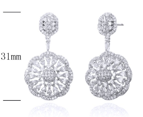 SE26881, Ladies' Moissanite Ring, S925, Rhodium Plated, White, 6.9g