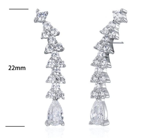 SE17194, Ladies' Moissanite Ring, S925, Rhodium Plated, White, 1.92g