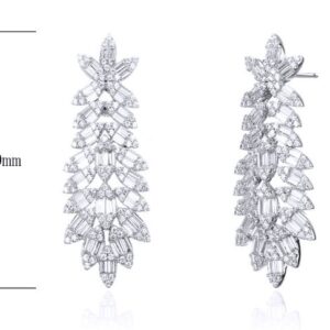 SE25443, Ladies' Moissanite Ring, S925, Rhodium Plated, White, 10.73g