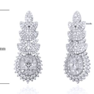 SE24829, Ladies' Moissanite Ring, S925, Rhodium Plated, White, 9.22g