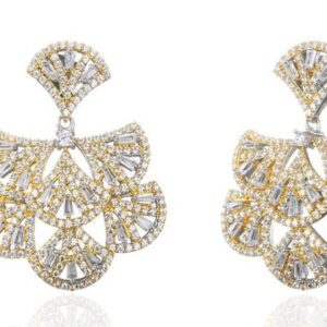 SE26115, Ladies' Moissanite Earring, S925, Rhodium Plated, White, 11.5g