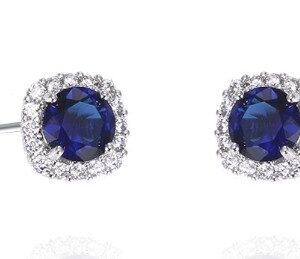 SE37183, Ladies' Moissanite Earring, S925, Rhodium Plated, White, 3.06g