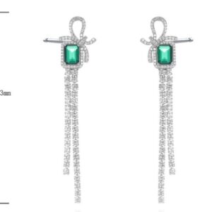 SE01910, Ladies' Moissanite Earring, S925, Rhodium Plated, White, 9.85g
