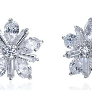 SE13742, Ladies' Moissanite Earring, S925, Rhodium Plated, White, 4.68g