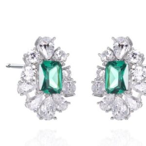 SE01394, Ladies' Moissanite Earring, S925, Rhodium Plated, White, 7g