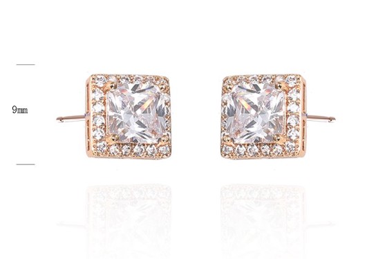 SE38606, Ladies' Moissanite Earring, S925, Rhodium Plated, White, 2.43g