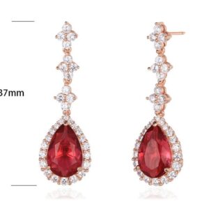 SE08204, Ladies' Moissanite Earring, S925, Rhodium Plated, White, 5.77g