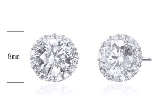 SE26001, Ladies' Moissanite Ring, S925, Rhodium Plated, White, 1.7g
