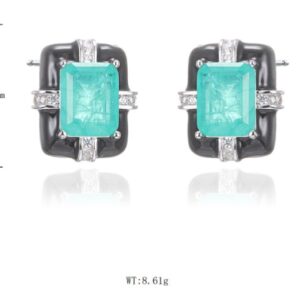 SE47544, Ladies' Moissanite Earring, S925, Rhodium Plated, White, 8.47g