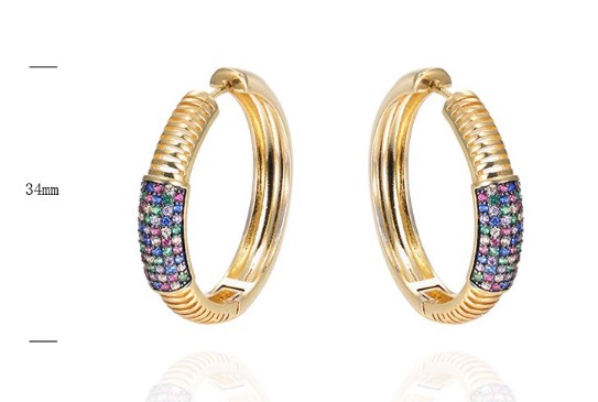 SE38768-C, Ladies' Moissanite Earring, S925, Rhodium + Black Rhodium Plated, Silver, 15.21g