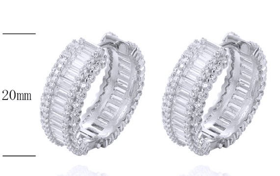 SE31413, Ladies' Moissanite Ring, S925, Rhodium Plated, White, 8.92g