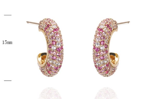SE39499, Ladies' Moissanite Earring, S925, Rhodium Plated, White, 3.04g