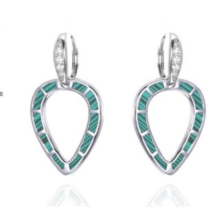 SE39389, Ladies' Moissanite Earring, S925, Rhodium Plated, White, 5.42g