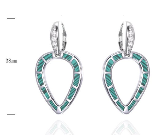 SE39389, Ladies' Moissanite Earring, S925, Rhodium Plated, White, 5.42g