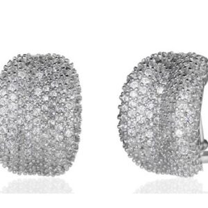 SE08433, Ladies' Moissanite Earring, S925, Rhodium Plated, White, 8.5g