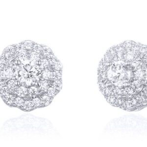 SE25247, Ladies' Moissanite Earring, S925, Rhodium Plated, White, 1.74g
