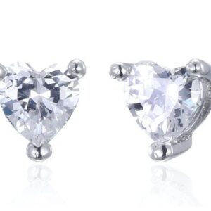 SE16913, Ladies' Moissanite Earring, S925, Rhodium Plated, White, 0.75g