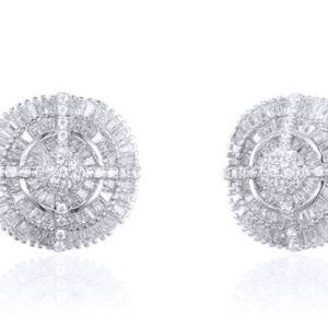 SE24671, Ladies' Moissanite Earring, S925, Rhodium Plated, White, 4.7g