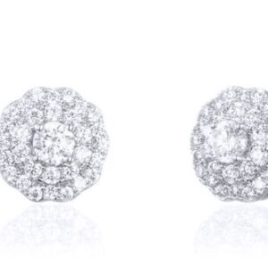 SE25248, Ladies' Moissanite Earring, S925, Rhodium Plated, White, 2.36g