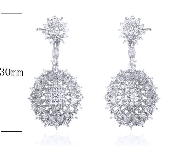 SE26878, Ladies' Moissanite Ring, S925, Rhodium Plated, White, 5.44g