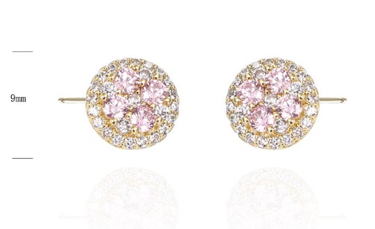 SE38538, Ladies' Moissanite Earring, S925, Rhodium Plated, White, 2.3g
