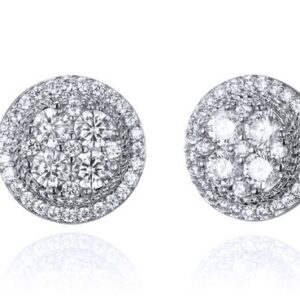 SE27856, Ladies' Moissanite Earring, S925, Rhodium Plated, White, 2.31g