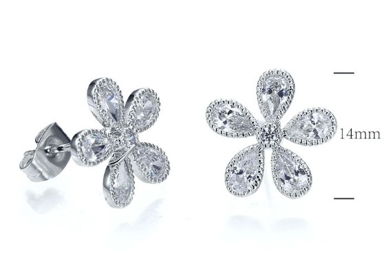 SE18107, Ladies' Moissanite Ring, S925, Rhodium Plated, White, 2.39g