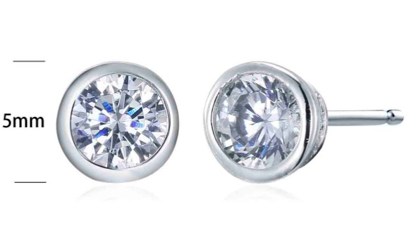 SE14783, Ladies' Moissanite Ring, S925, Rhodium Plated, White, 0.75g