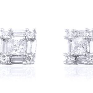 SE25357, Ladies' Moissanite Ring, S925, Rhodium Plated, White, 1.38g