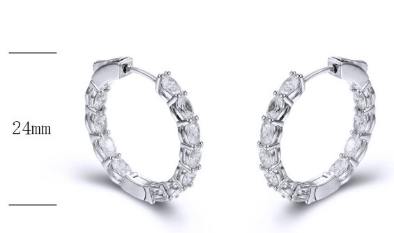 SE25846, Ladies' Moissanite Ring, S925, Rhodium Plated, White, 5.85g