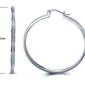 SE15274, Ladies' Moissanite Earring, S925, Rhodium Plated, White, 6.3g
