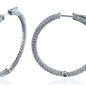 SE14716, Ladies' Moissanite Earring, S925, Rhodium Plated, White, 7.5g