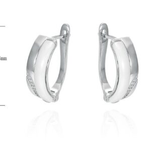 SE39858, Ladies' Moissanite Earring, S925, Rhodium Plated, White, 5.36g