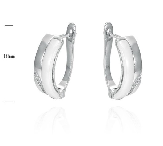 SE39858, Ladies' Moissanite Earring, S925, Rhodium Plated, White, 5.36g