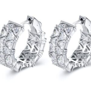 SE20077, Ladies' Moissanite Ring, S925, Rhodium Plated, White, 8.61g