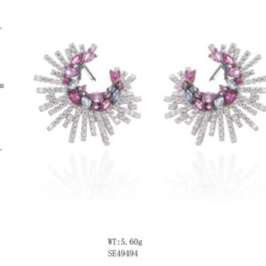 SE49494-C, Ladies' Moissanite Ring, S925, Rhodium + Black Rhodium Plated, Silver, 5.41g