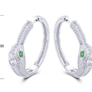 SE24314, Ladies' Moissanite Earring, S925, Rhodium Plated, White, 9.71g