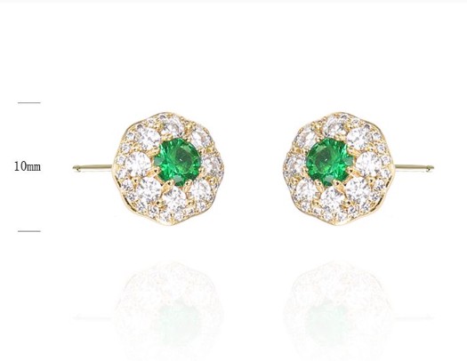 SE38524, Ladies' Moissanite Earring, S925, Rhodium Plated, White, 2.67g