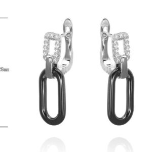 SE39859, Ladies' Moissanite Earring, S925, Rhodium Plated, White, 5.17g