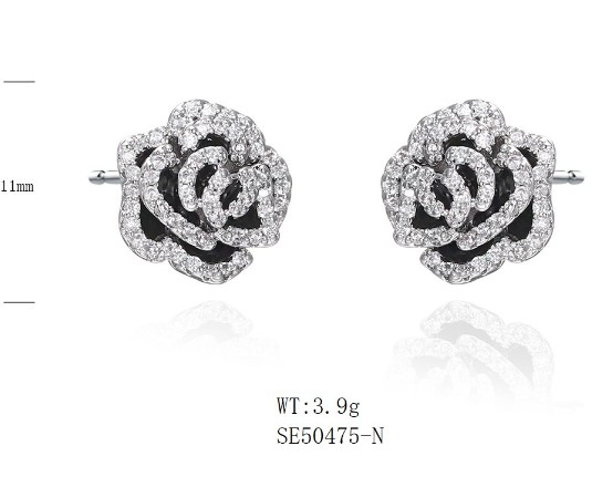 SE50475, Ladies' Moissanite Ring, S925, Rhodium Plated, White, 3.32g