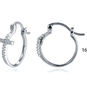 SE07656, Ladies' Moissanite Earring, S925, Rhodium Plated, White, 2.75g