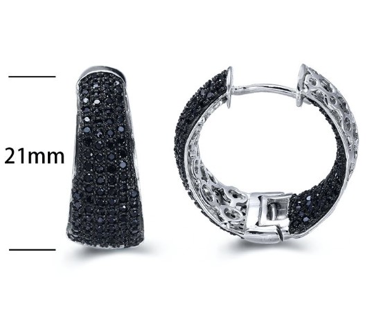 SE13373-C, Ladies' Moissanite Ring, S925, Rhodium + Black Rhodium Plated, Silver, 9.11g