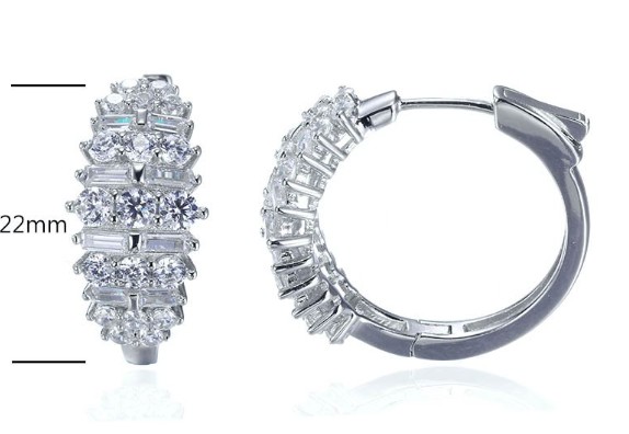 SE17337, Ladies' Moissanite Ring, S925, Rhodium Plated, White, 8.03g
