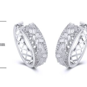 SE21878, Ladies' Moissanite Ring, S925, Rhodium Plated, White, 8.03g