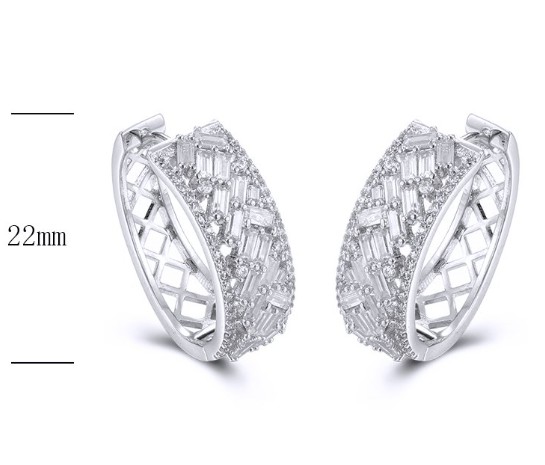 SE21878, Ladies' Moissanite Ring, S925, Rhodium Plated, White, 8.03g